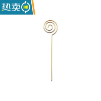 敬平三明治固定签金属水果签果插创意汉堡固定签长牙签10cm儿童 金色水果签_D36-3支圆圈签