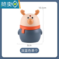 敬平2022新款牙签盒客厅家用创意麋鹿牙签筒按压式自动弹出牙签 深蓝色单个