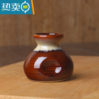 敬平简约釉下彩陶瓷牙签筒家庭餐厅火锅干冰小瓶子收纳盒饭店日式盅 金边布袋牙签筒