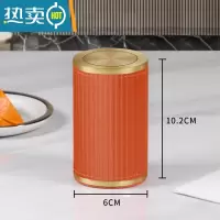 敬平牙签筒轻奢家用按压式自动弹出餐厅便携牙签盒个性创意高颜值 活力橙罗马柱牙签筒