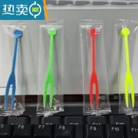 敬平10000支水果叉子单独包装塑料果叉透明独立OK小叉蛋糕果签 独立OK彩色10000支