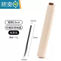 敬平日式304不锈钢水果叉长柄创意家用点心甜品蛋糕小叉子ins欧式果签 [短柄13cm]枪黑色+盒子