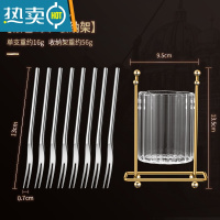 敬平水果叉子套装304不锈钢家用儿童甜品小蛋糕叉果插水果签 [银色]8叉+收纳罐