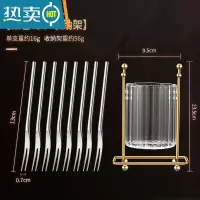 敬平水果叉子套装304不锈钢家用儿童甜品小蛋糕叉果插水果签 [银色]8叉+收纳罐