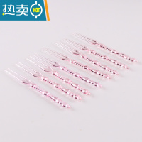 敬平塑料水果叉创意KTV果叉家用小叉子水果签果插透明竹节叉 粉色 一斤装380支
