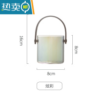 敬平水果叉子家用高端甜品叉收纳罐套装小叉子轻奢水果签果插不锈钢 炫彩色收纳罐