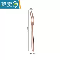 敬平家用水果叉套装304不锈钢小吃水果的叉子创意时尚可爱水果签果插 玫瑰金5支装