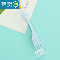 敬平水果叉子卡通水果叉创意儿童点心蛋糕叉可爱小鹿叉签塑料叉 独立装蓝色100支牙签