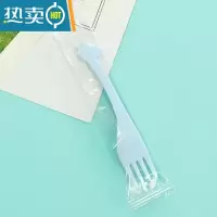 敬平水果叉子卡通水果叉创意儿童点心蛋糕叉可爱小鹿叉签塑料叉 独立装蓝色100支牙签