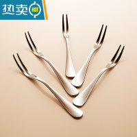 敬平不锈钢水果叉子家用刀叉宝宝小叉吃插果叉水果签套装儿童创意可爱 不锈钢水果叉5把(不锈钢亮光)