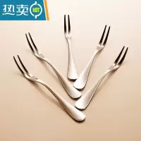 敬平304不锈钢水果叉子家用刀叉小叉吃插果叉水果签套装儿童创意 可爱 410不锈钢水果叉 5支装