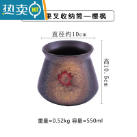 敬平创意日式手绘水果叉套装家用陶瓷碗罐子筷子筒水果签果勺子收纳筒 樱枫酱汁碗 收纳筒