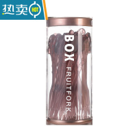 敬平创意卡通水果叉子透明水果签可爱点心甜品小叉子家用蛋糕叉 紫色款(一盒36支)