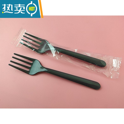 敬平水果叉水果签透明塑料吃水果蛋糕独立装水果签塑料四齿叉子 1000个单个独立袋装黑色