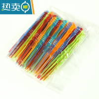 敬平水果叉塑料水果签 KTV酒吧果叉蛋糕叉竹节叉子6000装 彩色6000装[76包*80支]