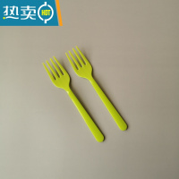 敬平蛋糕叉 生日水果叉沙拉叉子儿童果叉单独包装塑料甜品叉 散装1000只翠绿牙签