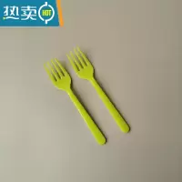 敬平蛋糕叉 生日水果叉沙拉叉子儿童果叉单独包装塑料甜品叉 散装1000只翠绿牙签
