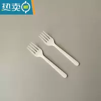 敬平蛋糕叉 生日水果叉沙拉叉子儿童果叉单独包装塑料甜品叉 散装1000只米白牙签