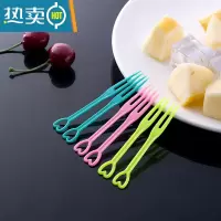 敬平水果叉独立包装单独包装精美盒子装可以定制试吃ktv小叉子 粉+蓝+绿(爱心3000支)简装牙签