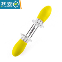 敬平2个玉米钢叉不锈钢玉米针欧式水果叉水果签烧烤叉子吃玉米不粘手 黄色一对