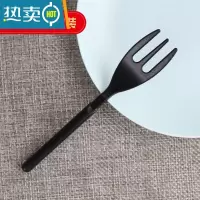 敬平蛋糕叉子单独包装圆柄三齿叉加厚水果叉10厘米甜品点心叉签 黑色-[散装]100只 拍4送1发500只牙签