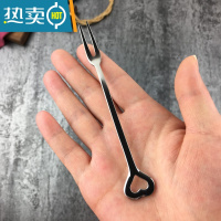 敬平高端304不锈钢水果叉奶酪叉蛋糕点心甜品叉可爱儿童小叉子水果签 [心]