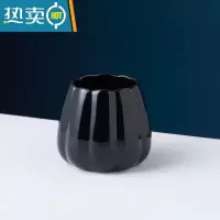 敬平水果叉家用轻奢欧式不锈钢套装陶瓷收纳罐儿童安全甜品叉子家用 黑色罐牙签