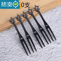 敬平叉子水果叉签塑料家用点心插可爱蛋糕小叉 KTV果盘叉小吃叉 透明2千只 简装牙签