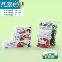 敬平加厚密封袋保鲜袋自封塑封家用冰箱收纳冷冻专用分装带封口 双筋密封[小号20+中号15+大号10]共45只