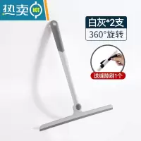 敬平玻璃刮板擦玻璃器家用刮水器保洁专用刷窗户清洗双面搽清洁工具 [白灰色]-2个装+送缝隙刷(可360°旋转)