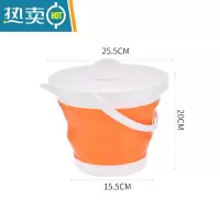 敬平折叠水桶带盖车载洗车用便携式旅行户外钓鱼家用大容量储水折叠桶 小号5L带盖[橙色]送挂钩1个