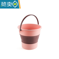 敬平折叠水桶便携式旅行车用车载钓鱼桶家用大容量洗澡泡脚桶加厚塑料 小号粉色