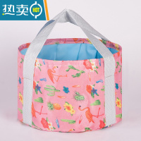 敬平便携式泡脚桶旅行折叠式泡脚提水桶加深大洗脸盆洗漱水袋户外水盆 [15升]火烈鸟粉