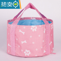 敬平便携式泡脚桶旅行折叠式泡脚提水桶加深大洗脸盆洗漱水袋户外水盆 [15升]骨头粉