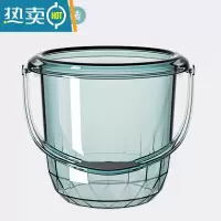 敬平塑料水桶脸盆水勺3件套透明加厚加大家用储水桶洗衣盆手提洗衣桶 透明水桶[单个装][冰川蓝]