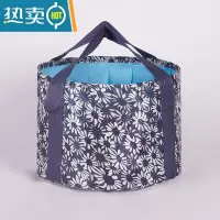 敬平便携式泡脚桶旅行折叠式泡脚提水桶加深大洗脸盆洗漱水袋户外水盆 [15升]雏菊藏青