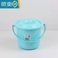 敬平Y加厚塑料带盖手提水桶儿童画画桶洗笔沙滩玩具桶小大号桶洗车桶 5.5L蓝色