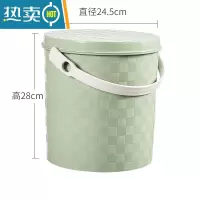 敬平带盖塑料桶凳子时尚储物小号水桶家用洗澡洗车钓鱼桶凳加厚 北欧绿15L大号