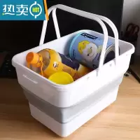 敬平折叠桶打水桶家用洗车便携式旅行桶钓鱼车载赶海户外桶美术便携式 新款灰色10升长方形折叠桶