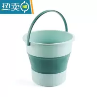 敬平折叠桶水桶便携式旅行洗车载钓鱼桶可家用大小号伸缩洗澡加厚塑料 绿色 大号