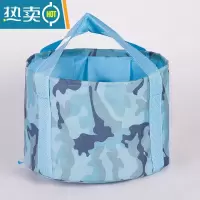 敬平便携式泡脚桶旅行折叠式泡脚提水桶加深大洗脸盆洗漱水袋户外水盆 [15升]迷彩蓝