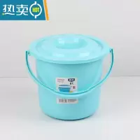 敬平Y加厚塑料带盖手提水桶儿童画画桶洗笔沙滩玩具桶小大号桶洗车桶 8L蓝色