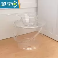 敬平透明手提水桶洗衣桶宿舍储水用洗澡家用桶塑料桶加厚带盖储水桶大 透明水桶+盖子+水瓢