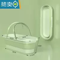 敬平长方形拖把桶单卖可折叠水桶家用塑料拖地地拖大单桶拖布洗涮方形 50cm大容量折叠拖把桶_绿