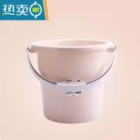 敬平塑料水桶手提加厚洗衣桶家用多功能储水桶圆形桶宿舍洗衣桶装水桶 18L北欧卡其