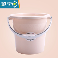 敬平塑料水桶手提加厚洗衣桶家用多功能储水桶圆形桶宿舍洗衣桶装水桶 24L北欧卡其