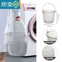 敬平家用透明水桶手提塑料大号学生宿舍加厚储水桶大容量洗澡洗衣服桶 小号透灰