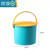 敬平家用水桶带盖加厚手提可坐塑料桶洗衣桶洗澡凳幼儿园收纳桶 小号加厚钓鱼桶-蓝色
