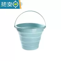 敬平色彩水桶美术生外出写生画画用的折叠硅胶专业水粉小桶便携笔桶 蓝色5L