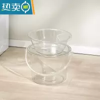 敬平透明手提水桶洗衣桶宿舍储水用洗澡家用桶塑料桶加厚带盖储水桶大 透明水桶+盖子+脸盆